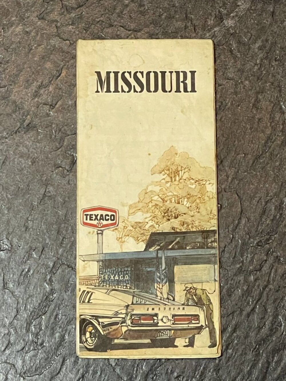 1974 Vintage Texaco Missouri Road Map H.M. Gousha Gas Oil Advertising